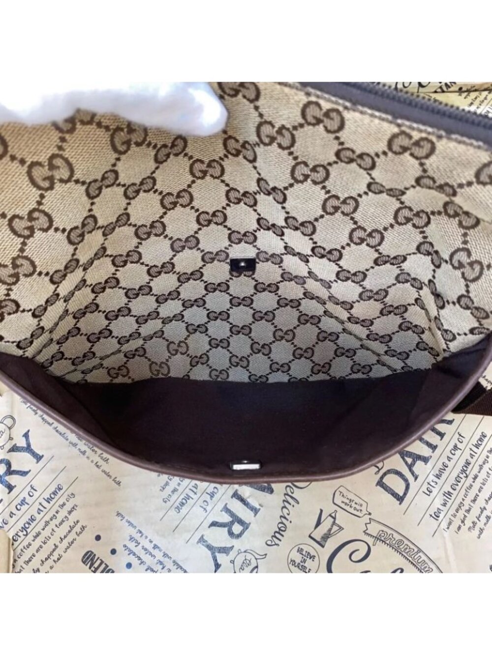 ★SOLD★ Gucci Shoulder Bag GG Canvas Crossbody Brown Perforated - Picture 11 of 16